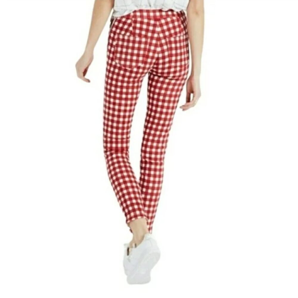 Madewell Gingham Red 9” High Riser Skinny Skinny Crop, NWT, Size 32 - Picture 2 of 6